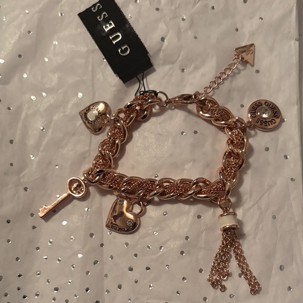 GUESS Rose Gold Bracelet with Charms
